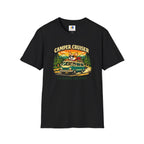 Camper Cruiser T-Shirt — Cute Corgi Van Life Graphic Tee for Camping Lovers