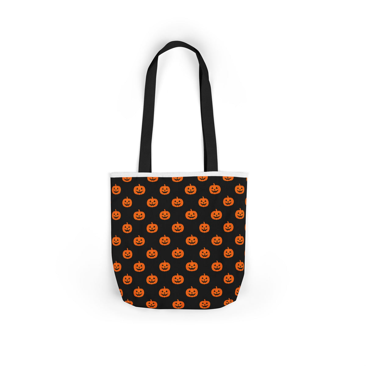 Halloween Pumpkin Black Pattern Canvas Tote Bag