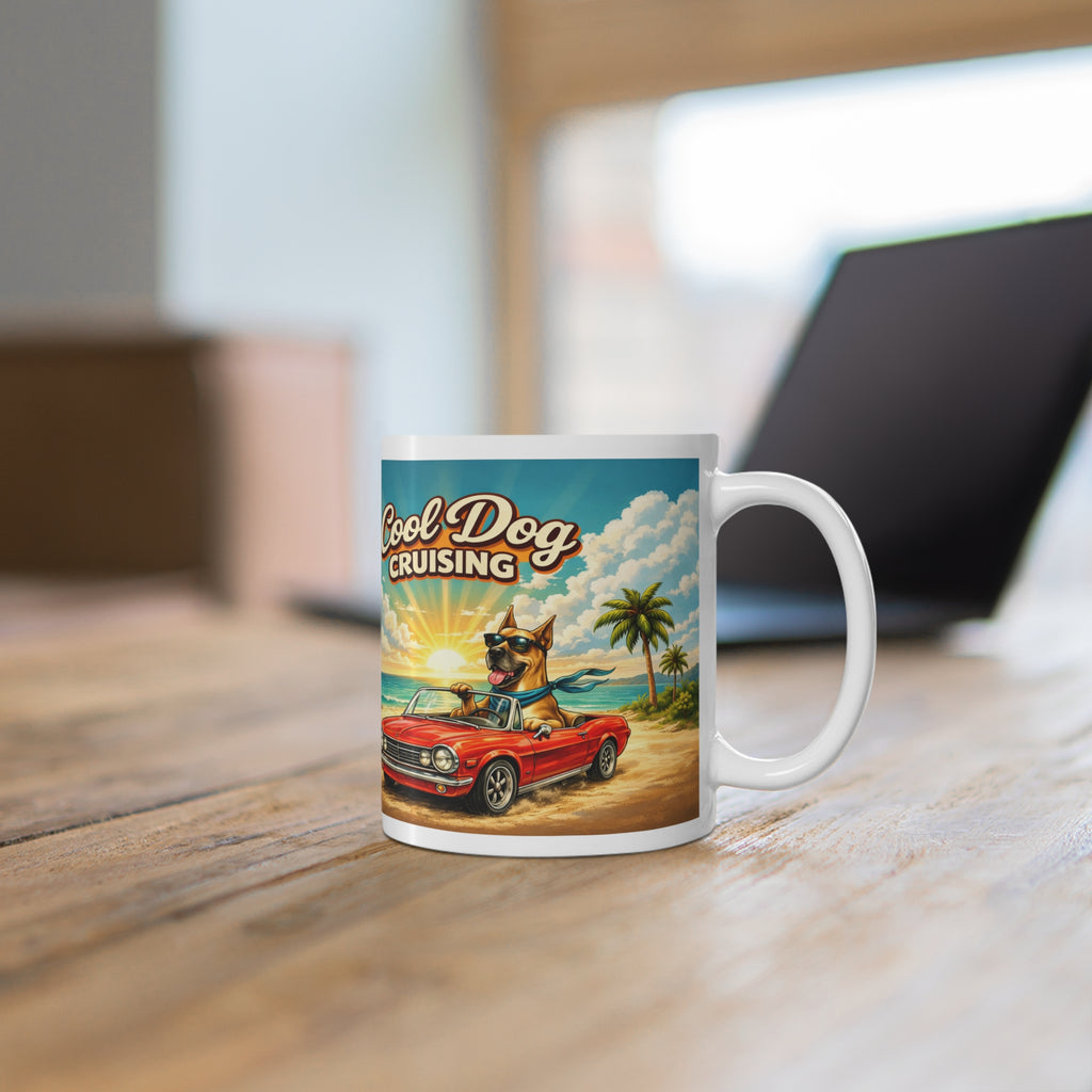 Mug — Cool Dog Cruising - Retro Dog Driving Club Limited Edition (11oz)