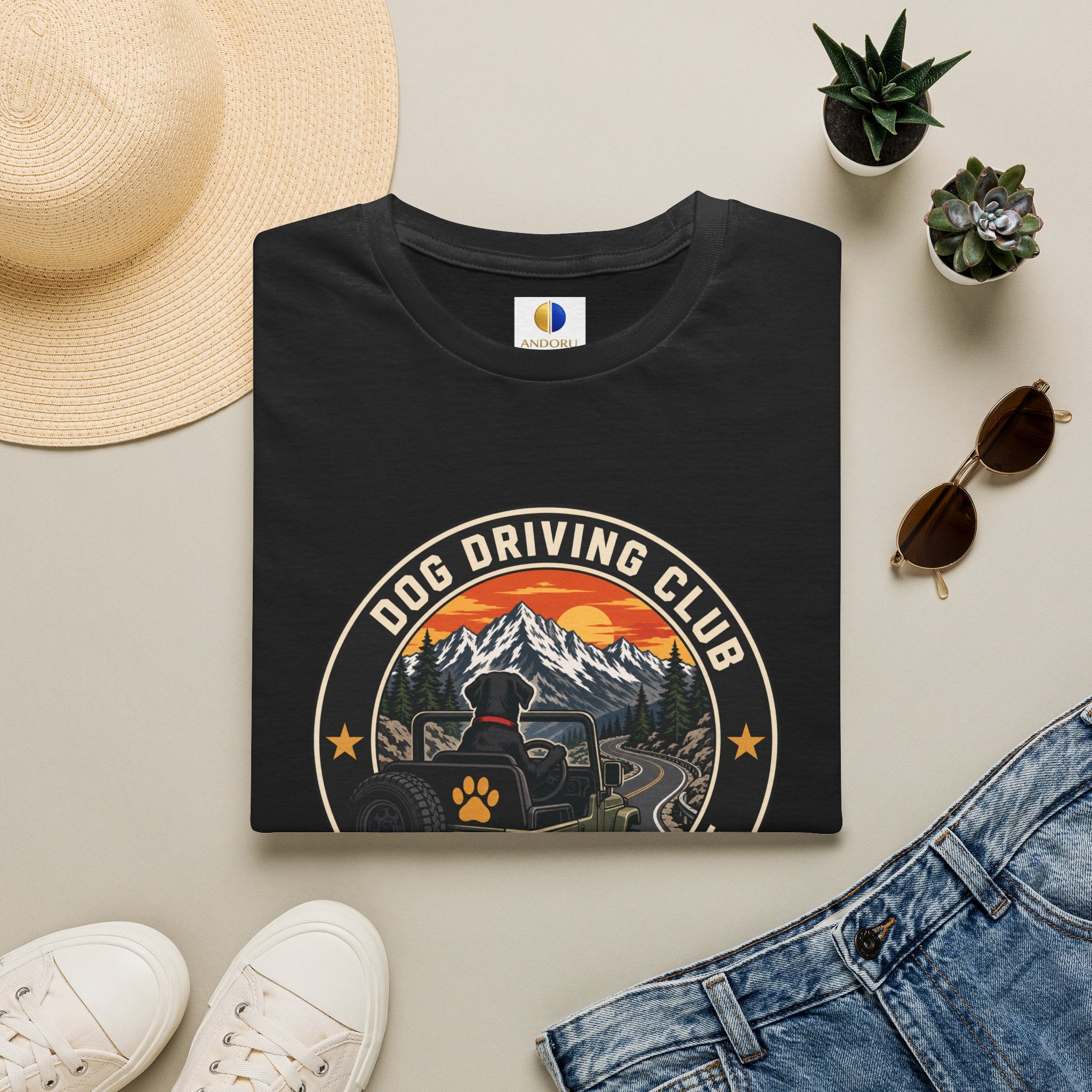 Official Dog Driving Club T‑Shirt — Pawprint Adventure Graphic Tee
