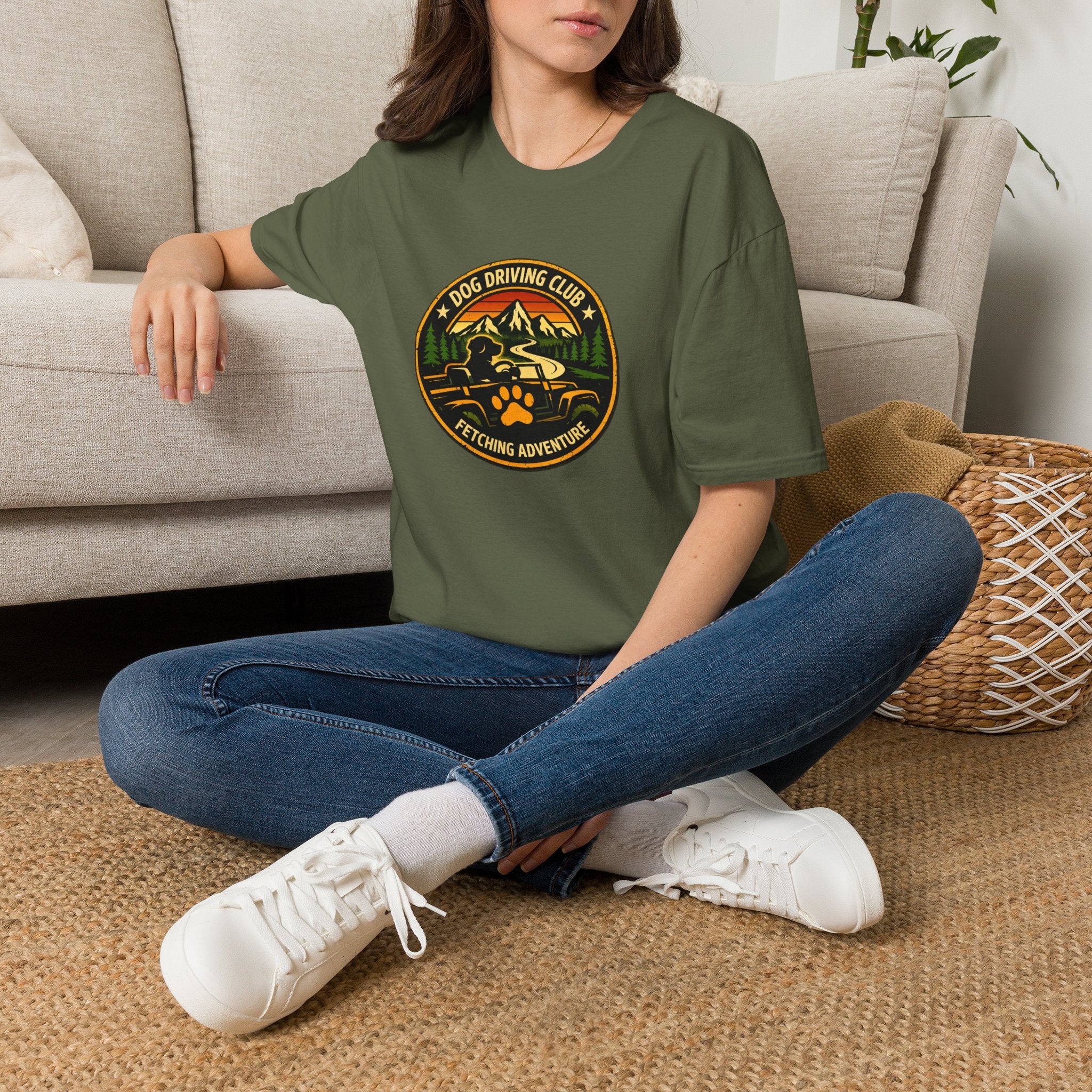 Official Dog Driving Club T‑Shirt — Pawprint Adventure Graphic Tee