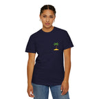 Palm Island Chest Tee — Minimal Tropical Graphic T-Shirt