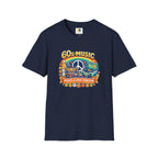 60s Music T-Shirt — Retro Peace & Love Vintage Radio Design
