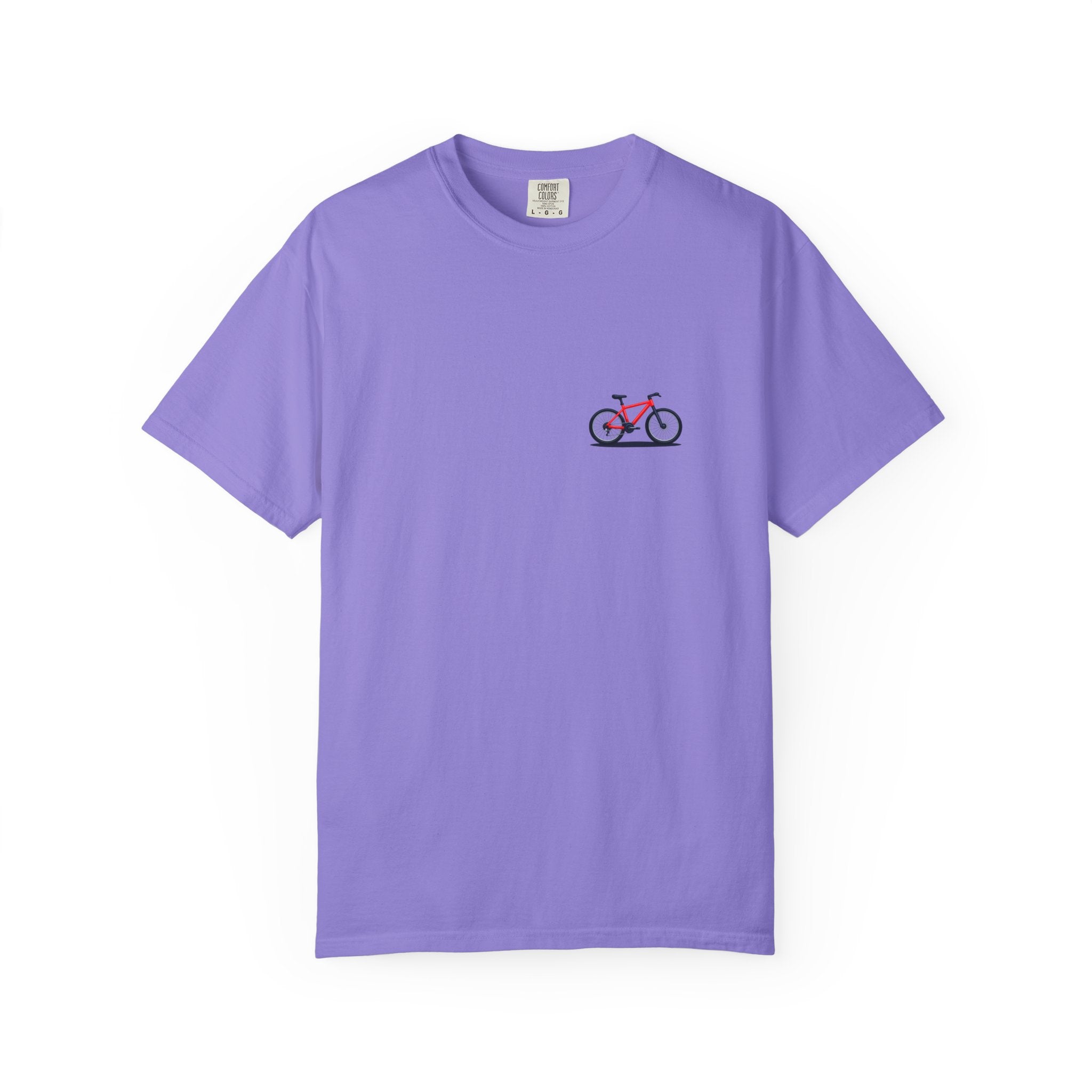 Minimal Pink Bicycle Chest Print T-Shirt — Casual Cycling Graphic Tee