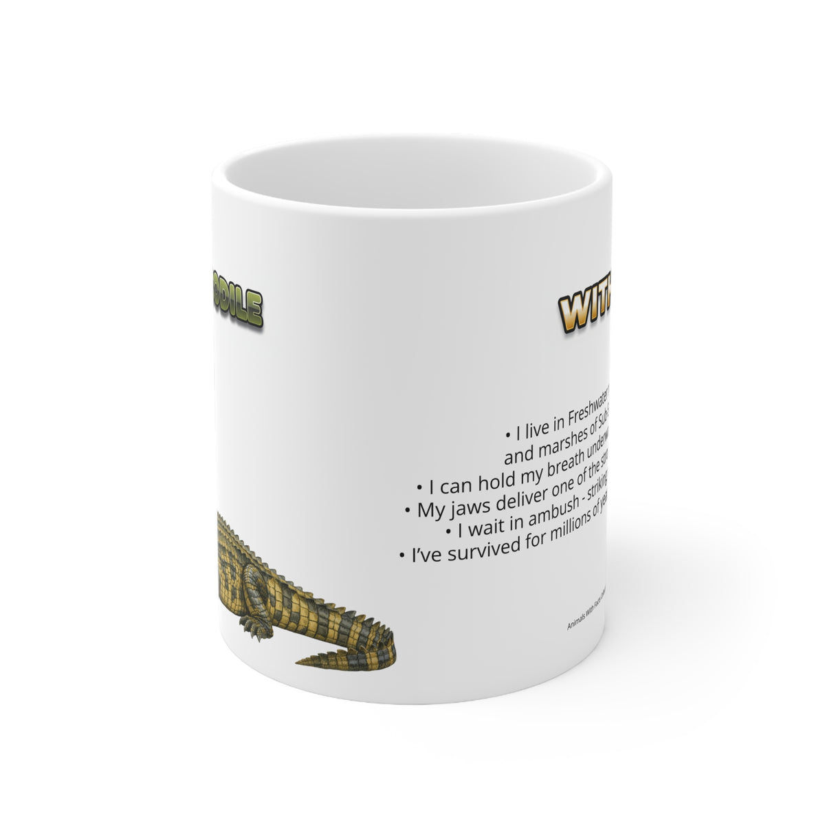 Nile Crocodile Coffee Mug – 11oz Ceramic Mug for Animals With Facts Series 1 Gifts