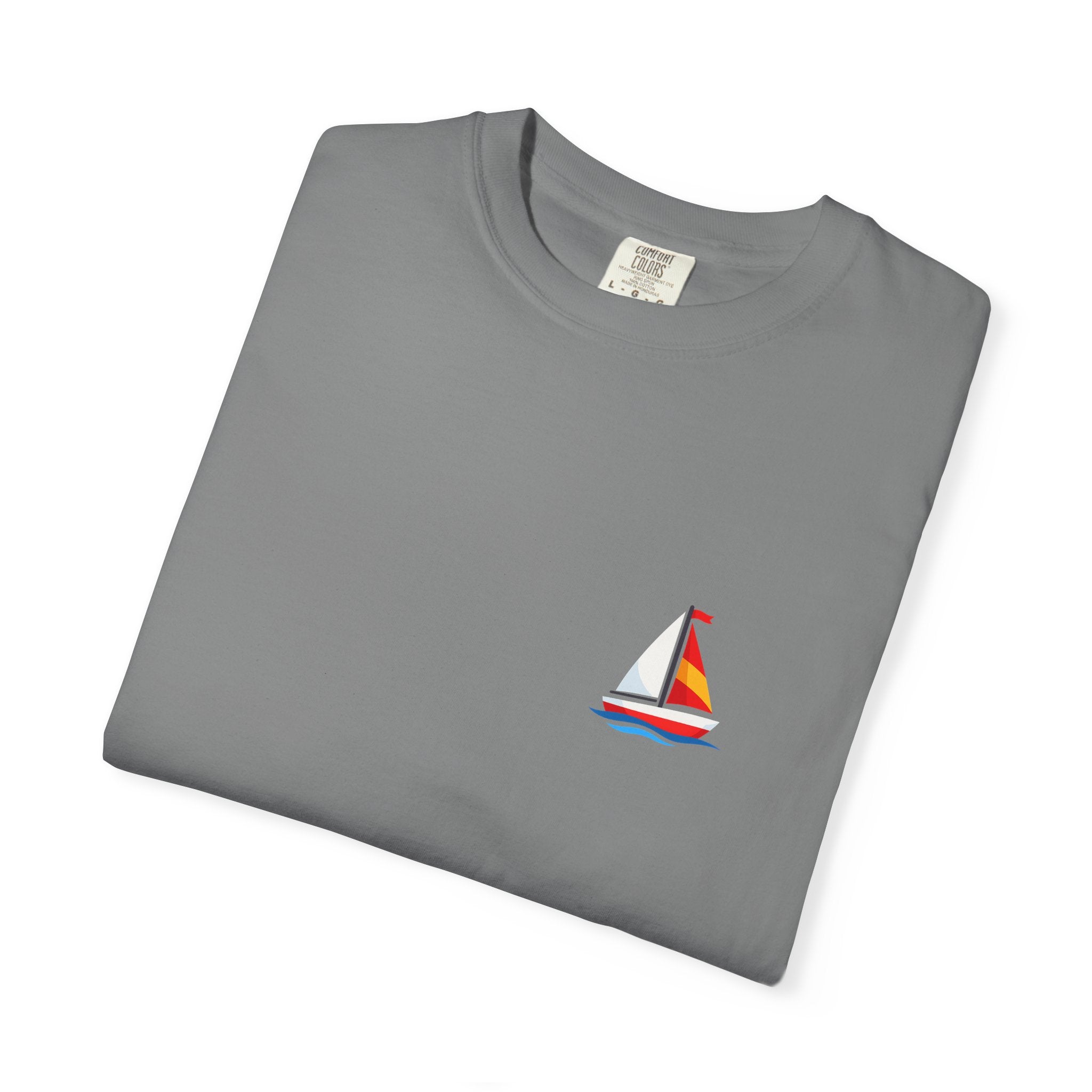Sailboat Pocket T-Shirt — Colorful Minimal Nautical Tee