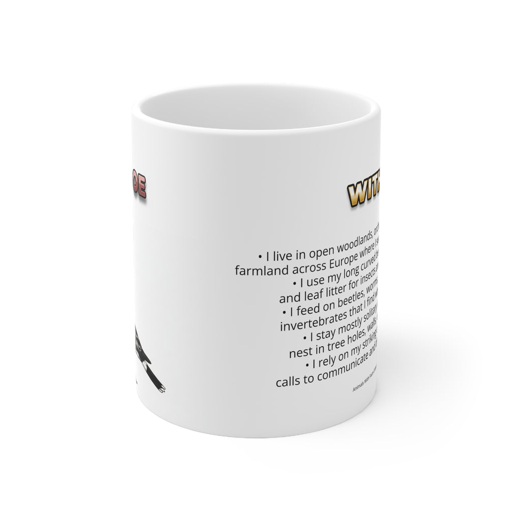 Hoopoe Coffee Mug – 11oz Ceramic Mug for Animals With Facts Series 3 Gifts