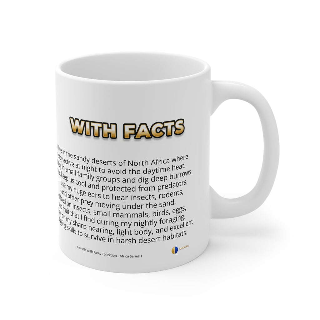Fennec Fox Coffee Mug – 11oz Ceramic Mug for Animals With Facts Series 1 Gifts