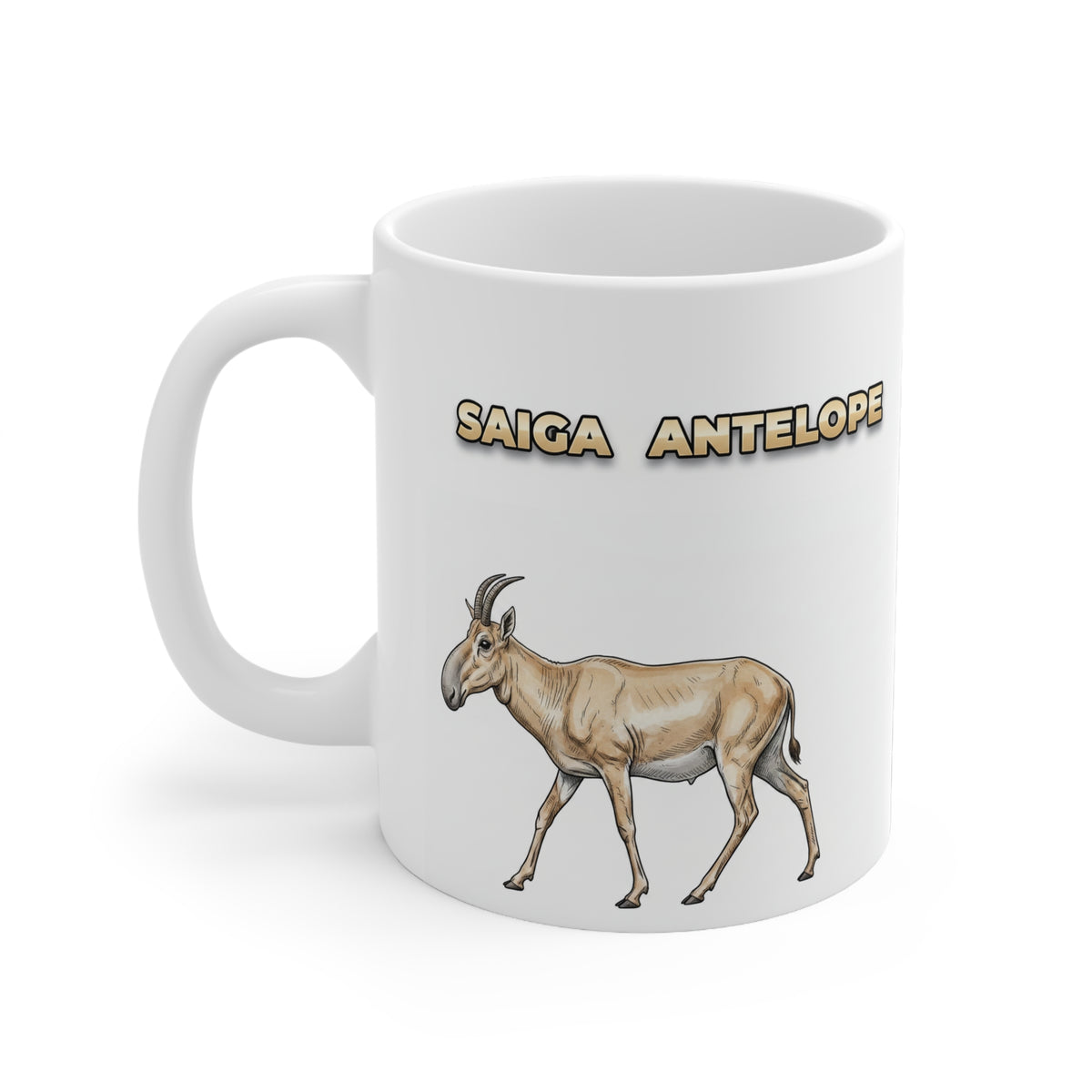 Saiga Antelope Coffee Mug – 11oz Ceramic Mug for Animals With Facts Series 2 Gifts