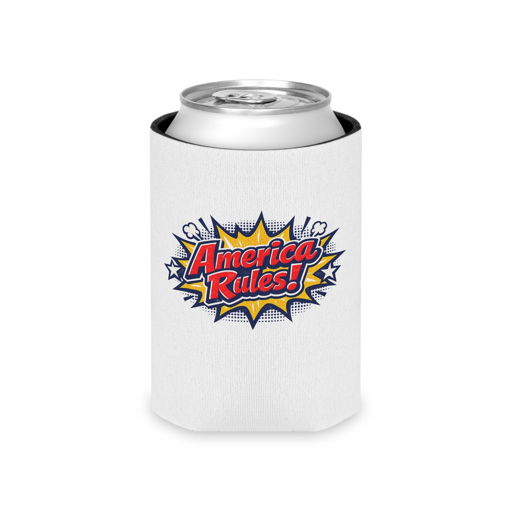 Can Cooler — "American & Awesome" Patriotic Beer Can Koozie