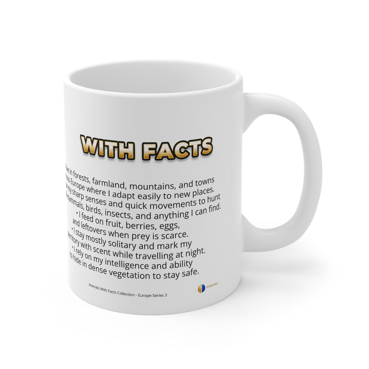 Red Fox Coffee Mug – 11oz Ceramic Mug for Animals With Facts Series 3 Gifts