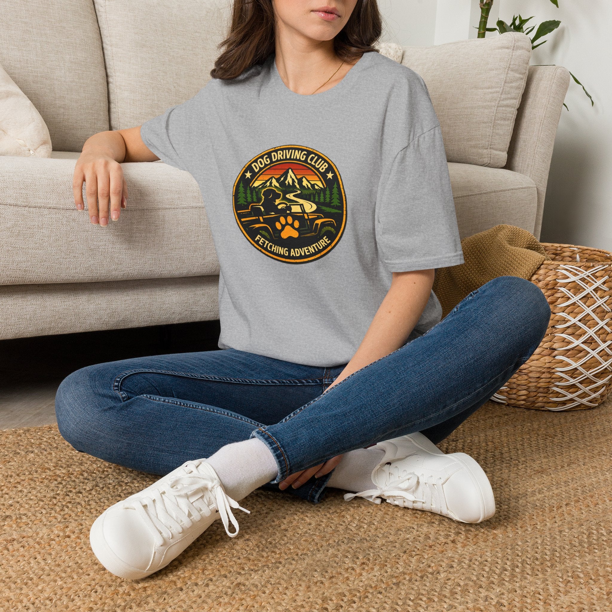 Official Dog Driving Club T‑Shirt — Pawprint Adventure Graphic Tee
