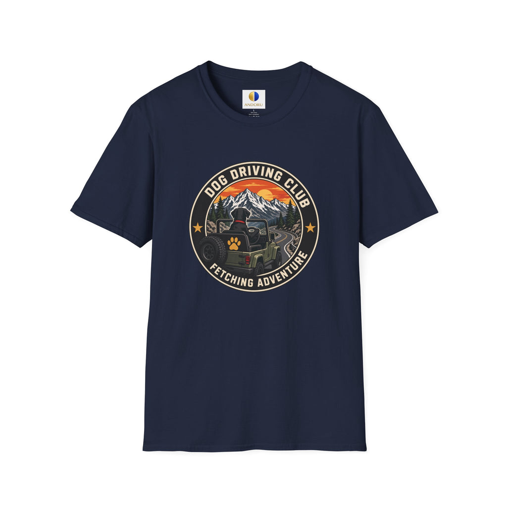Official Dog Driving Club T‑Shirt — Pawprint Adventure Graphic Tee
