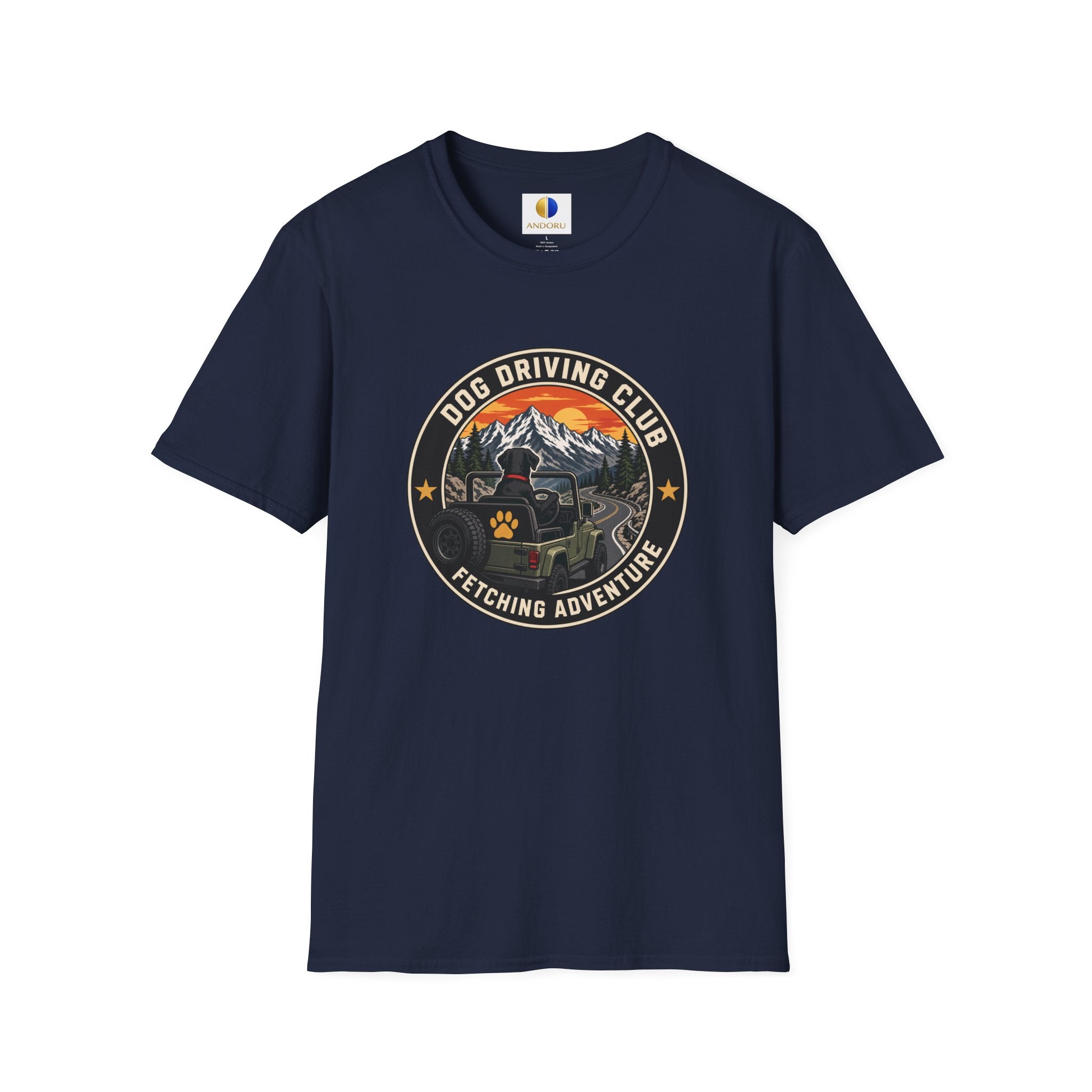 Official Dog Driving Club T‑Shirt — Pawprint Adventure Graphic Tee