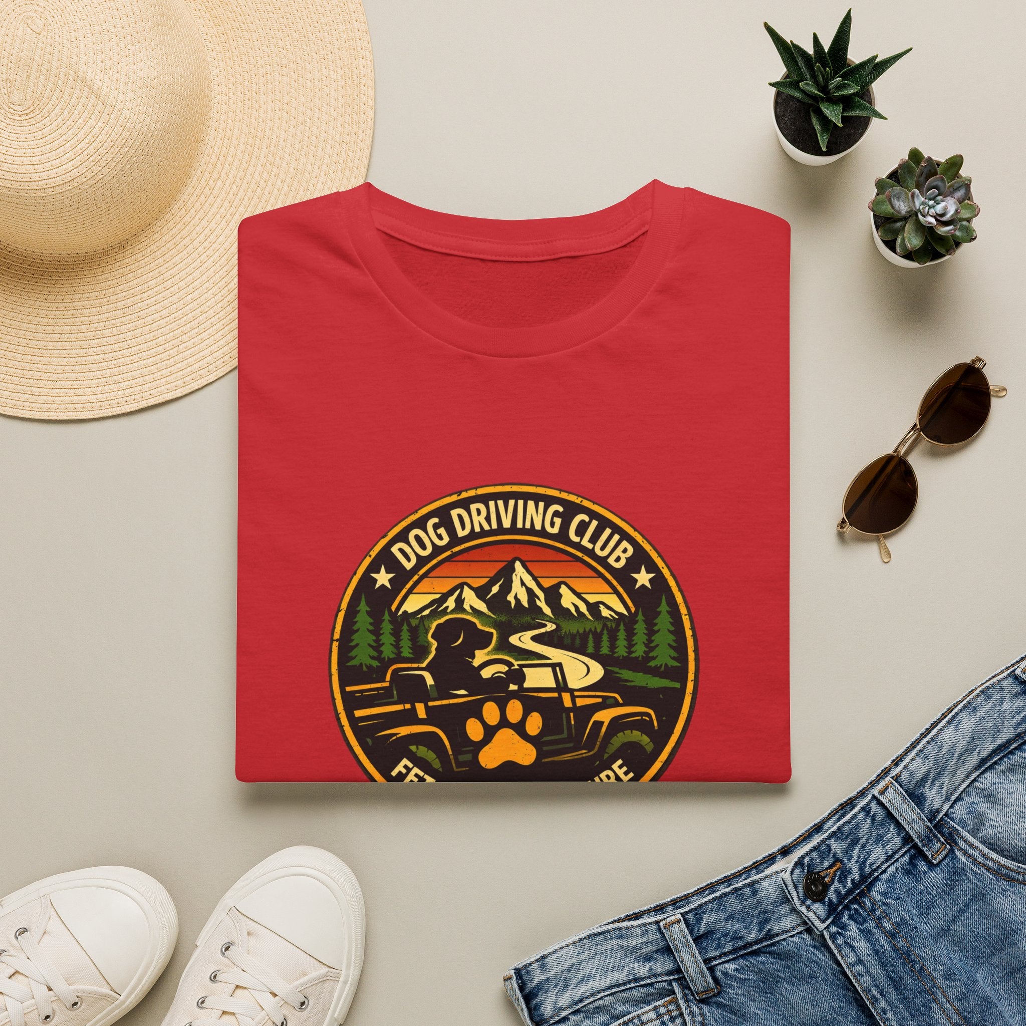 Official Dog Driving Club T‑Shirt — Pawprint Adventure Graphic Tee