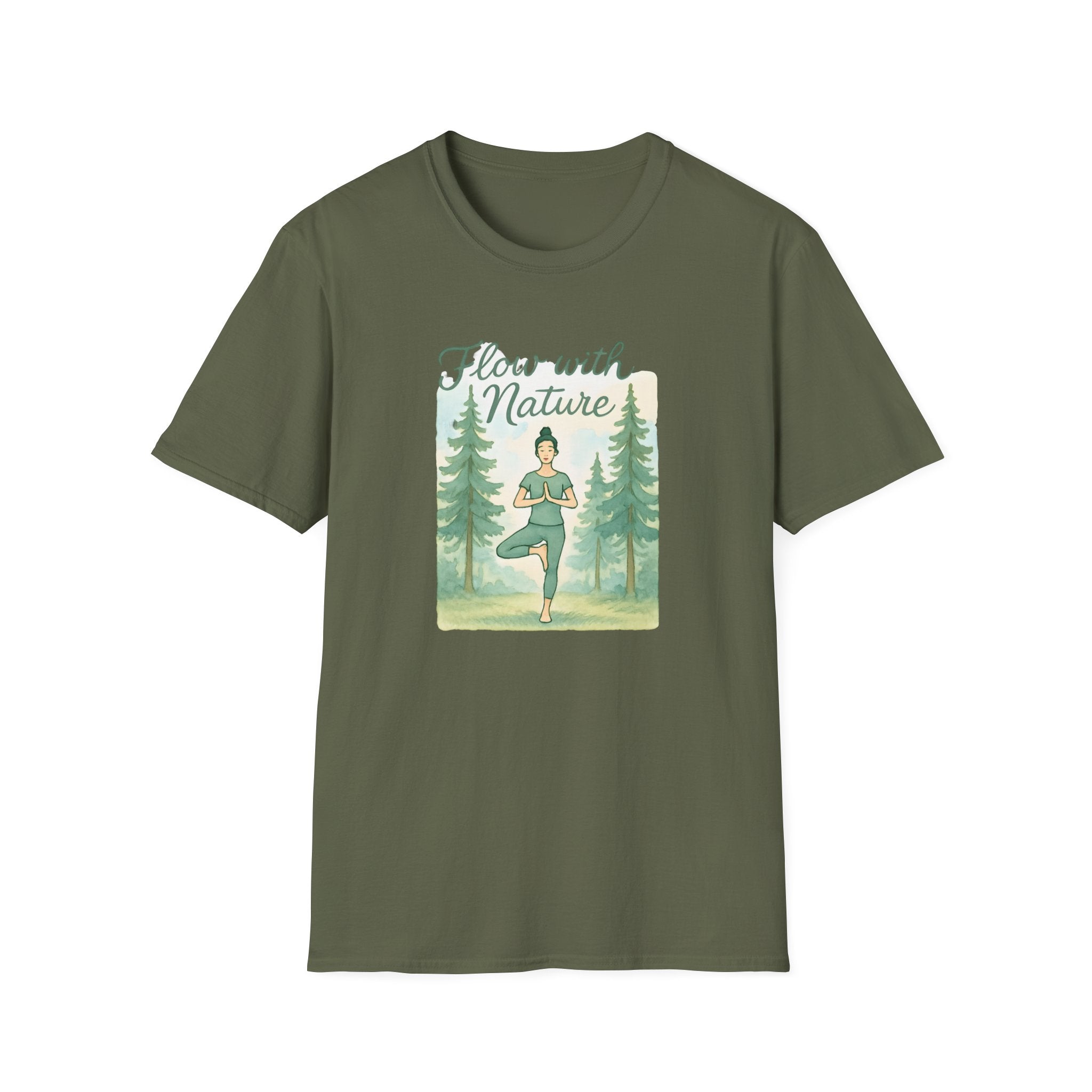 Flow With Nature T-Shirt — Yoga & Meditation Forest Tee