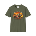 Formula 1 Cruiser T-Shirt — Vintage Racecar Graphic ("Greyhound On Board")