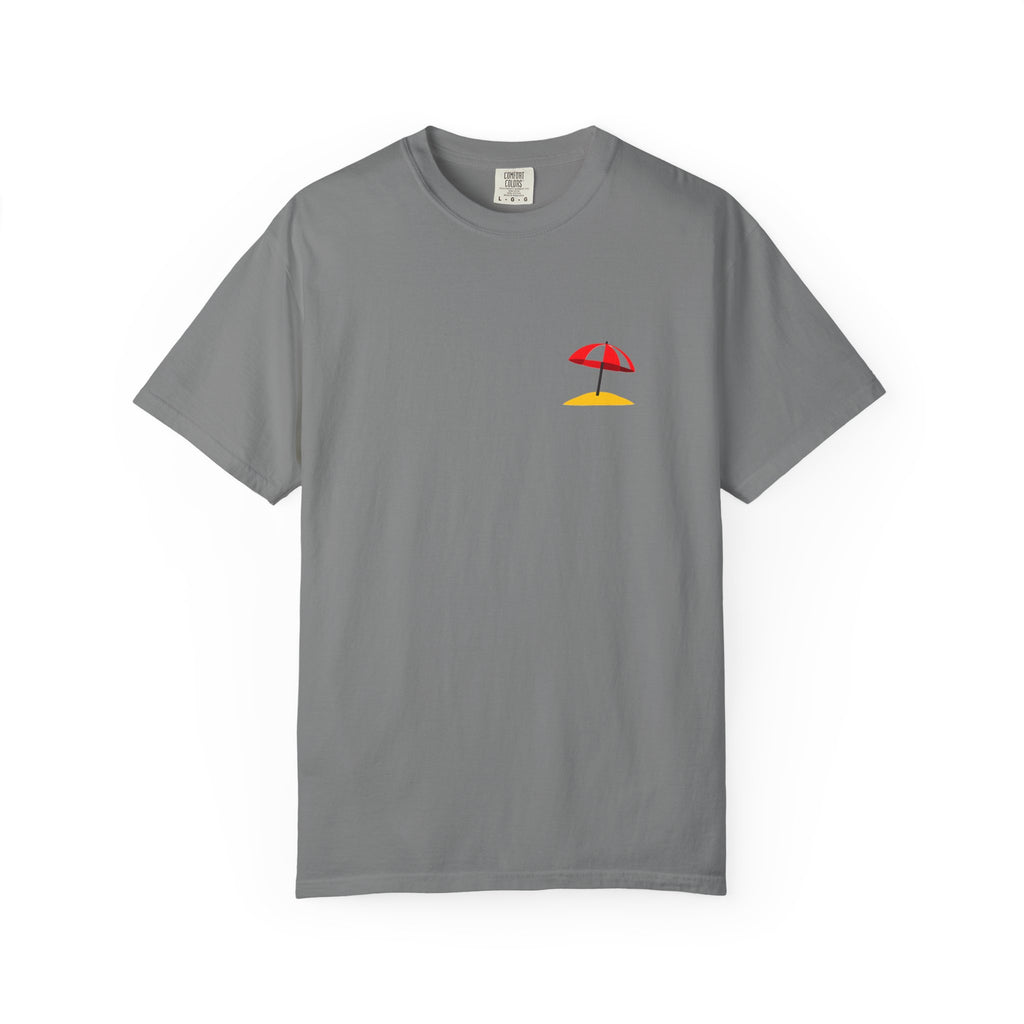 Beach Umbrella Pocket T-Shirt — Minimal Summer Graphic Tee
