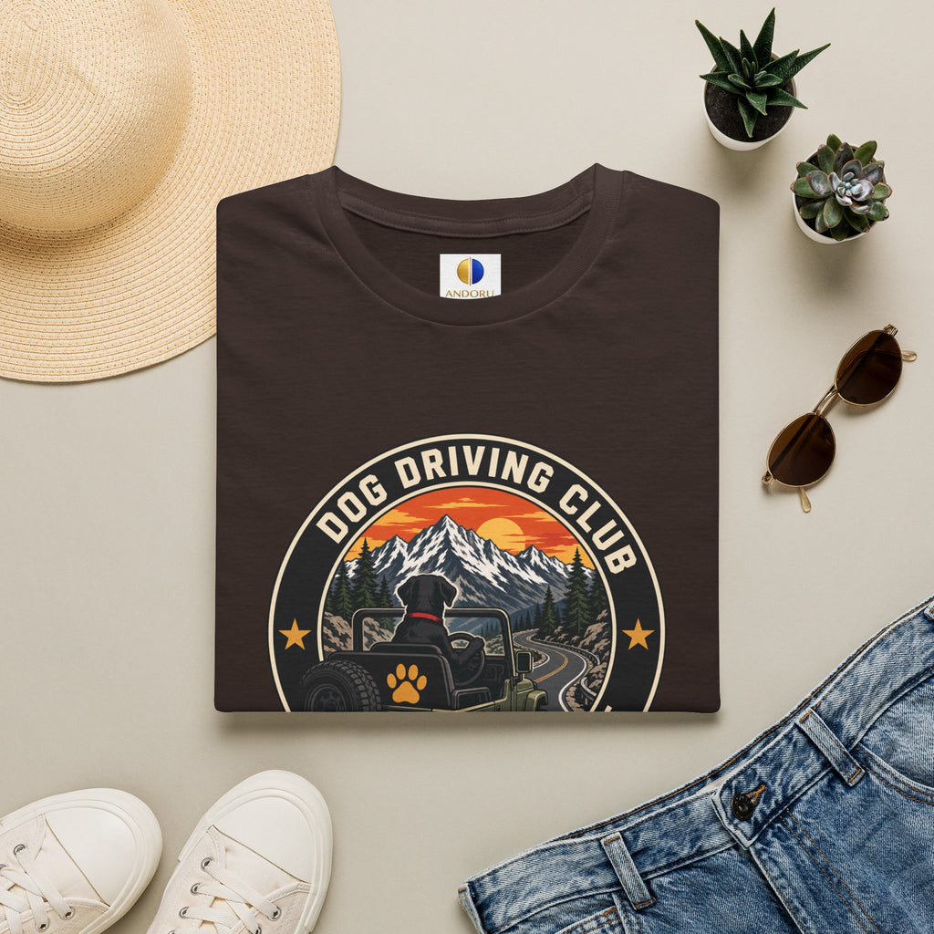 Official Dog Driving Club T‑Shirt — Pawprint Adventure Graphic Tee