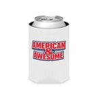 Can Cooler — "American & Awesome" Patriotic Beer Can Koozie
