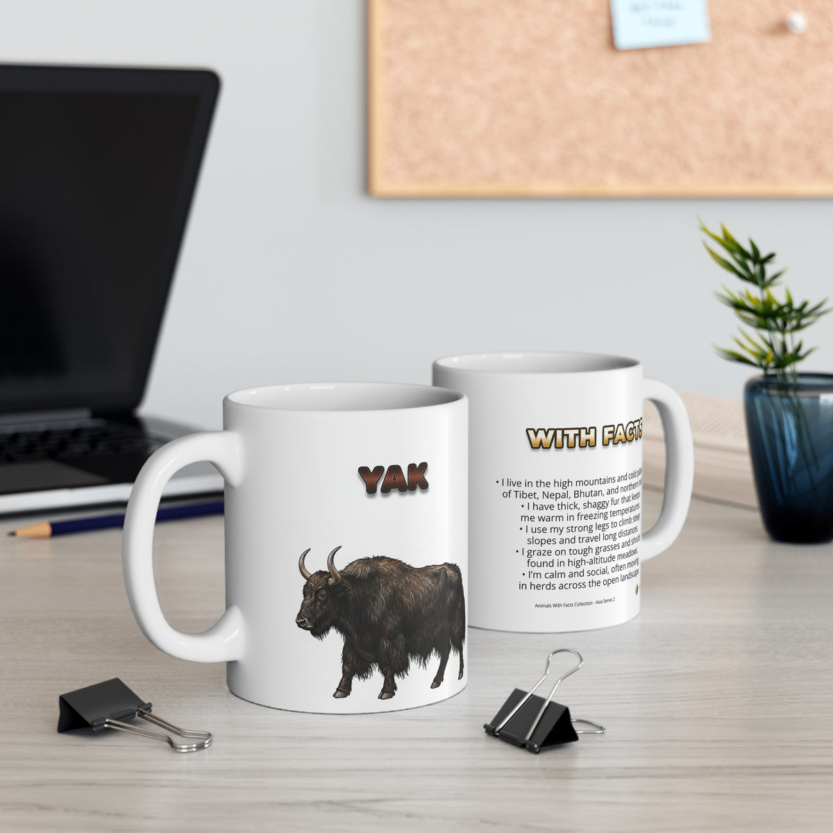 Yak Coffee Mug – 11oz Ceramic Mug for Animals With Facts Series 2 Gifts