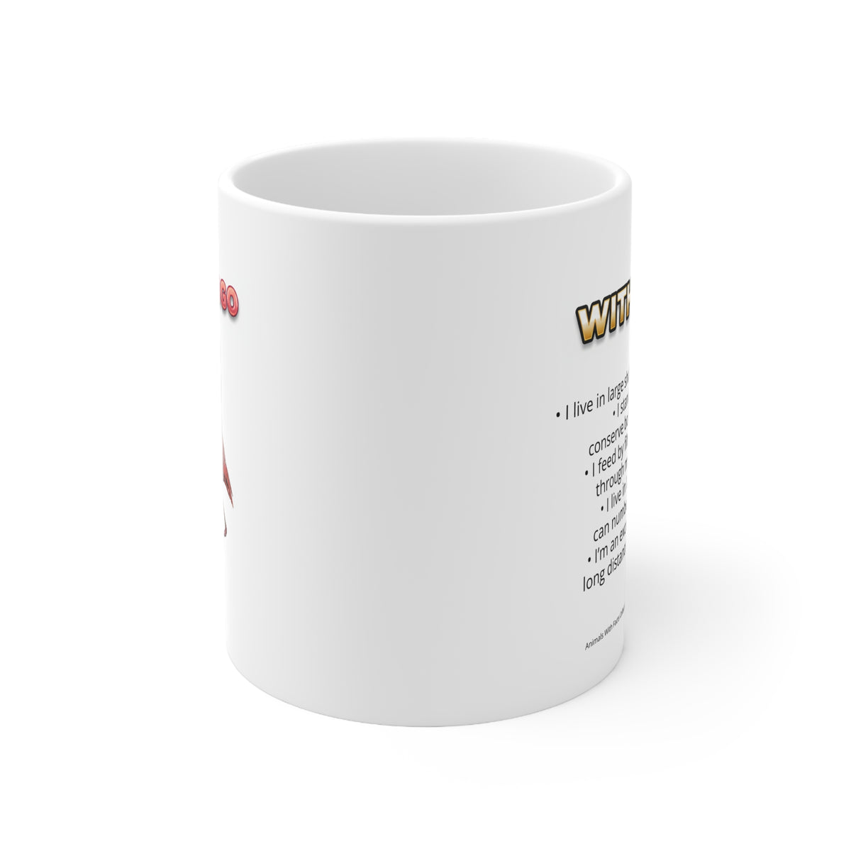 Flamingo Coffee Mug – 11oz Ceramic Mug for Animals With Facts Series 1 Gifts