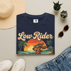 Low Rider Cruise Dog T-Shirt — Retro Palm Sunset Graphic Tee