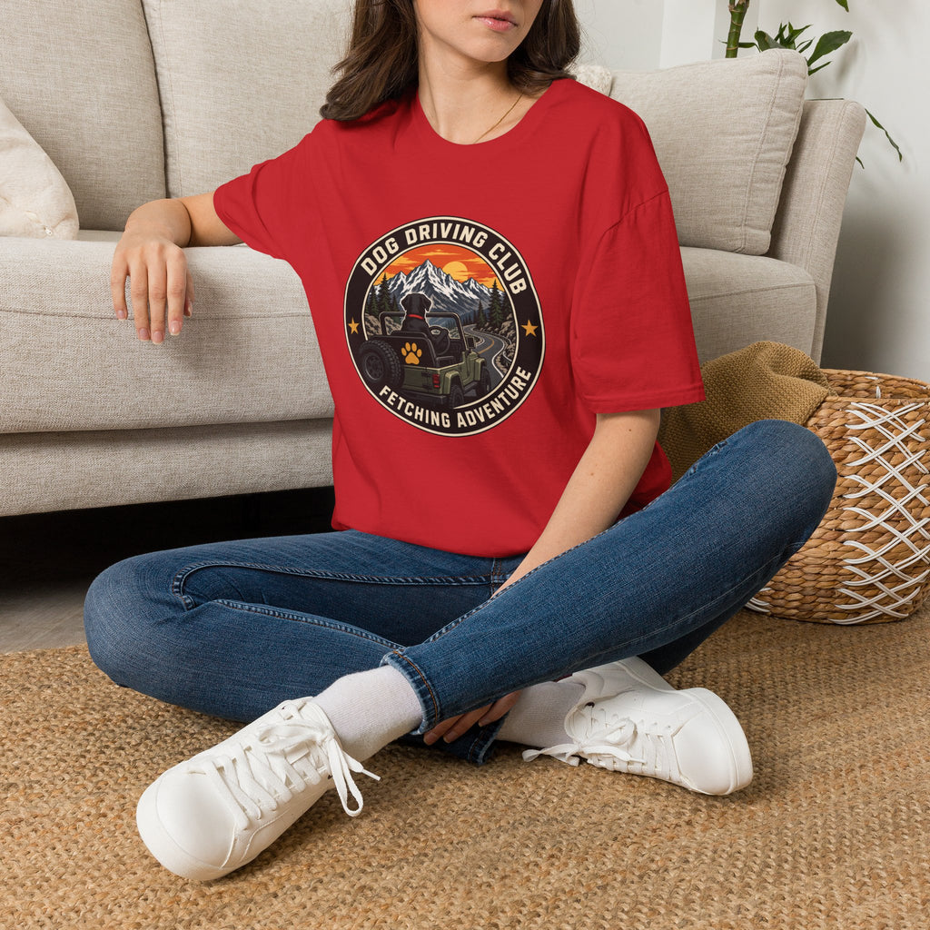 Official Dog Driving Club T‑Shirt — Pawprint Adventure Graphic Tee