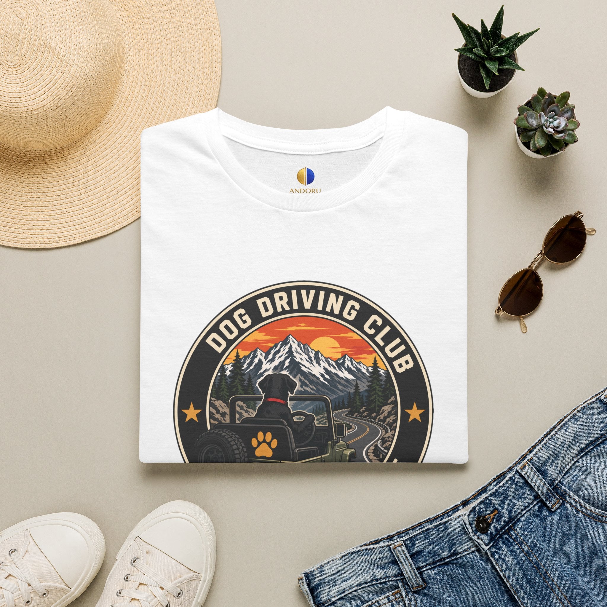 Official Dog Driving Club T‑Shirt — Pawprint Adventure Graphic Tee