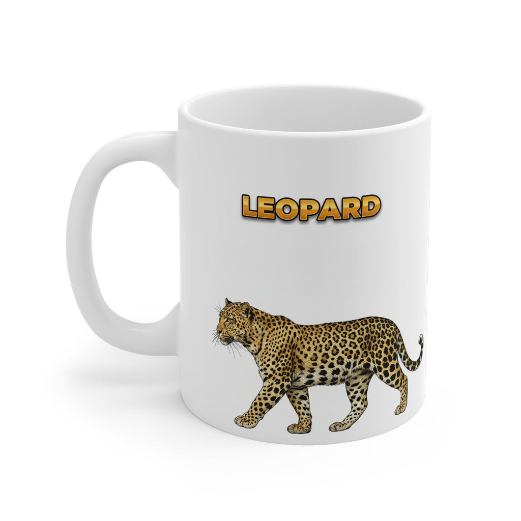 Leopard Coffee Mug – 11oz Ceramic Mug for Animals With Facts Series 1 Gifts