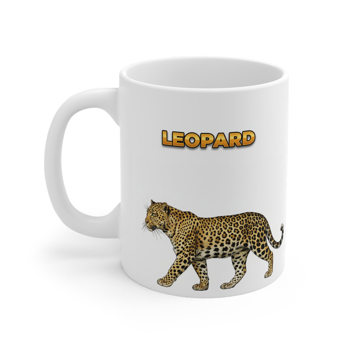 Leopard Coffee Mug – 11oz Ceramic Mug for Animals With Facts Series 1 Gifts