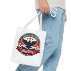 Patriotic Eagle Tote Bag - "Land of the Free Since 1776" Americana Canvas Tote