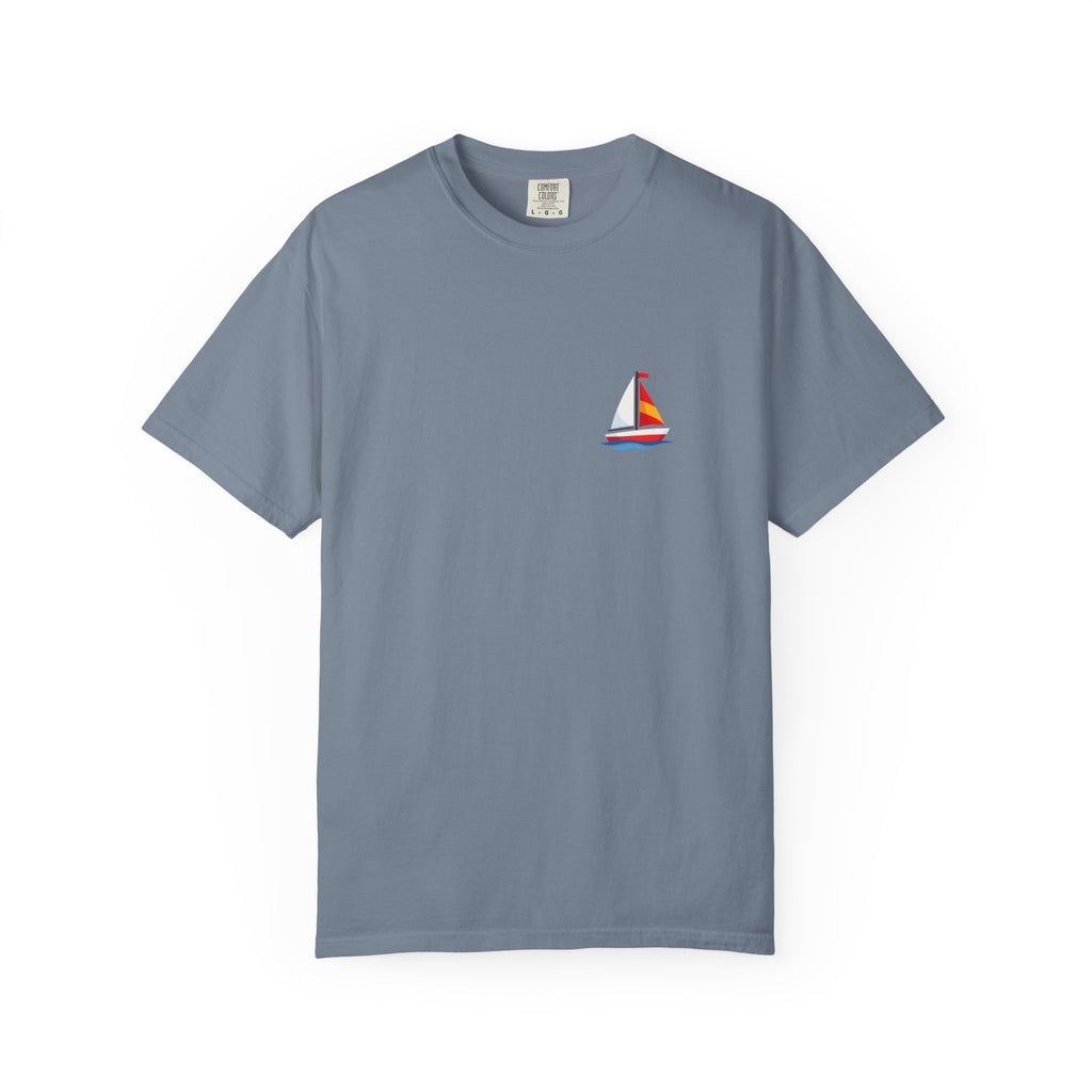 Sailboat Pocket T-Shirt — Colorful Minimal Nautical Tee