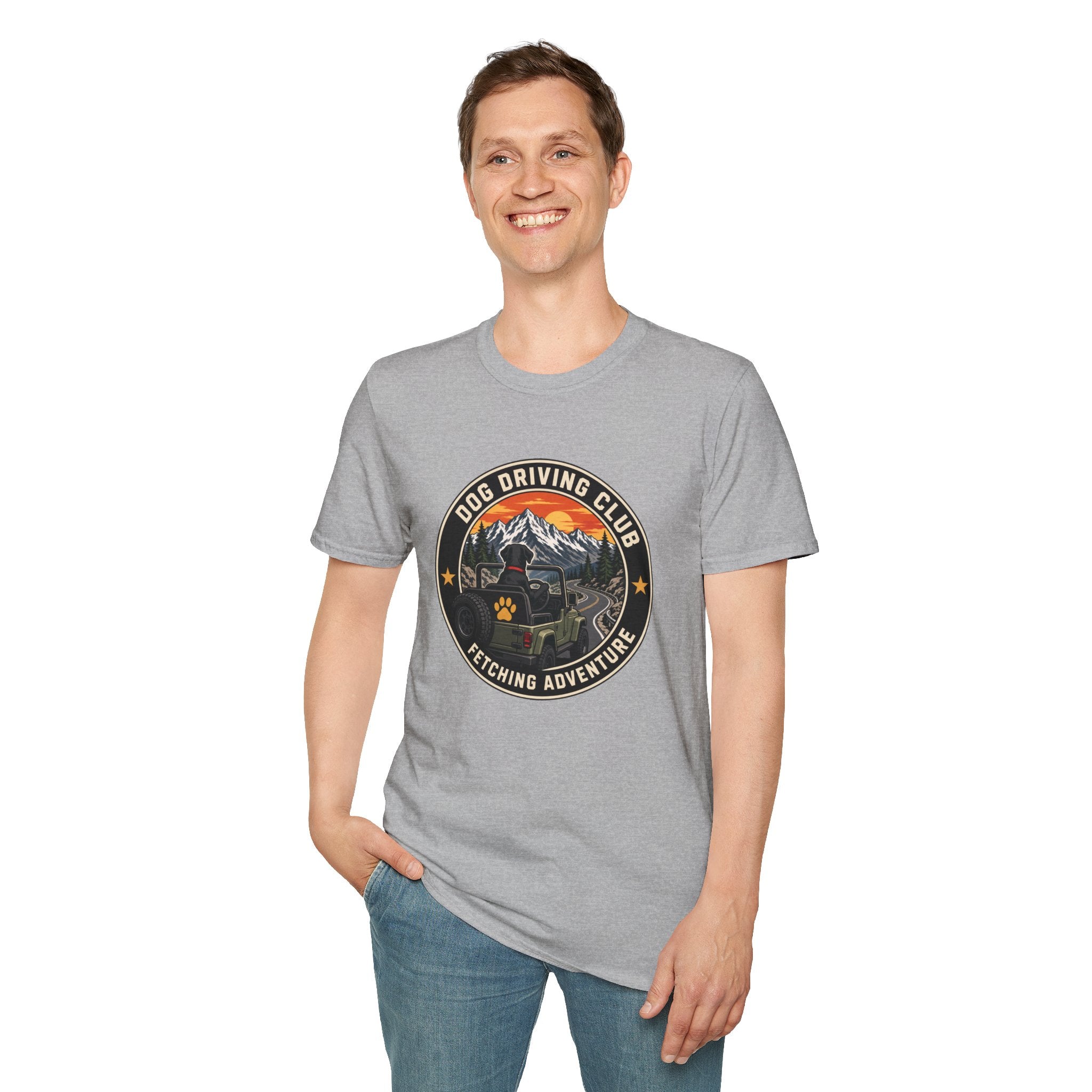Official Dog Driving Club T‑Shirt — Pawprint Adventure Graphic Tee