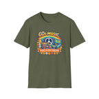 60s Music T-Shirt — Retro Peace & Love Vintage Radio Design
