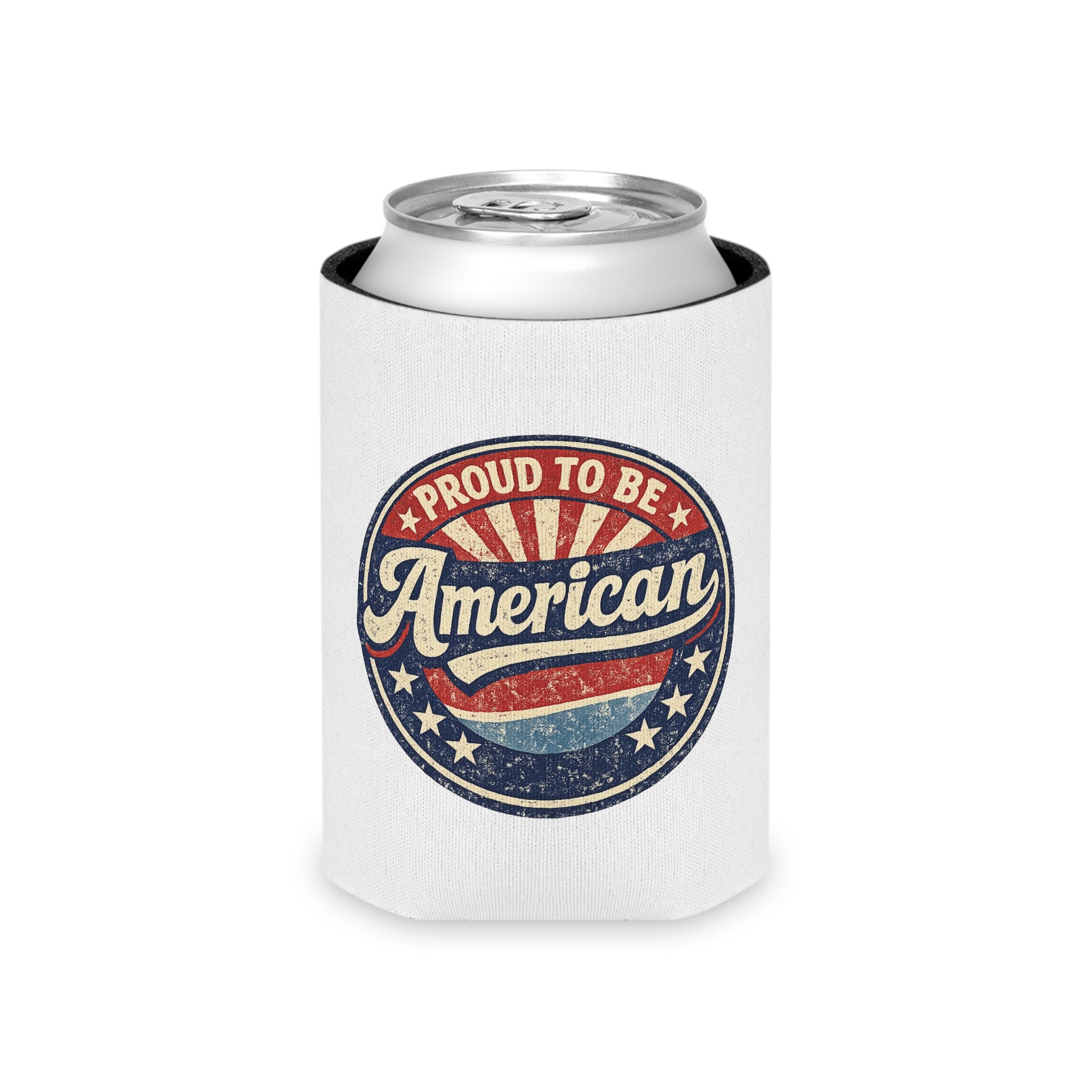 Patriotic Can Cooler - "Land of the Free" 1776 Eagle Beverage Koozie