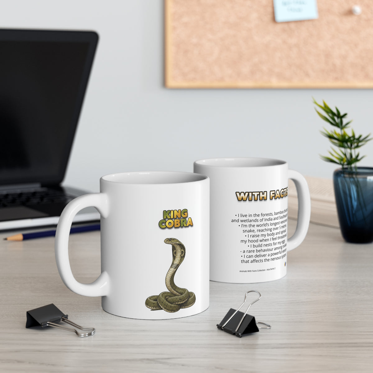 King Cobra Coffee Mug – 11oz Ceramic Mug for Animals With Facts Series 2 Gifts