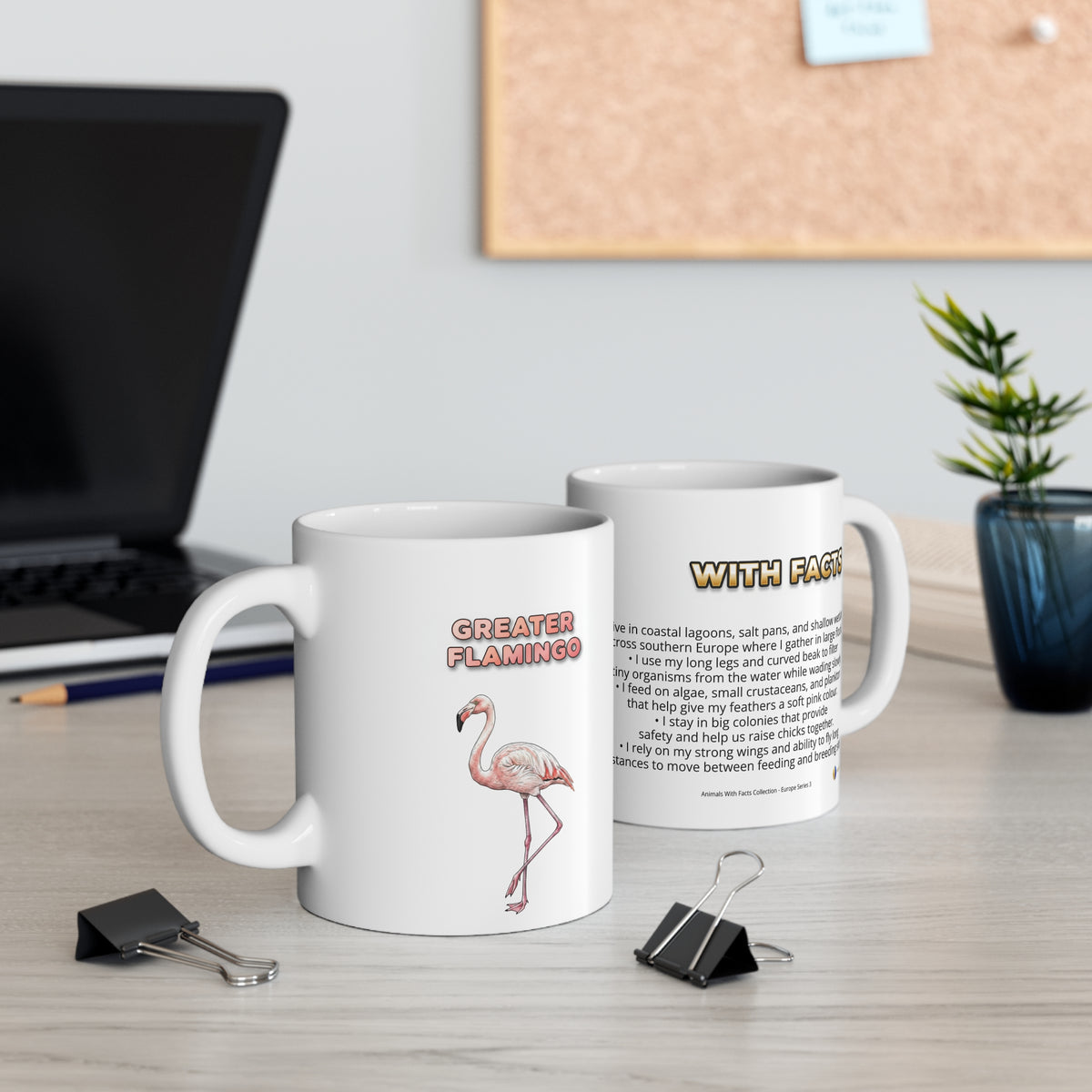 Greater Flamingo Coffee Mug – 11oz Ceramic Mug for Animals With Facts Series 3 Gifts