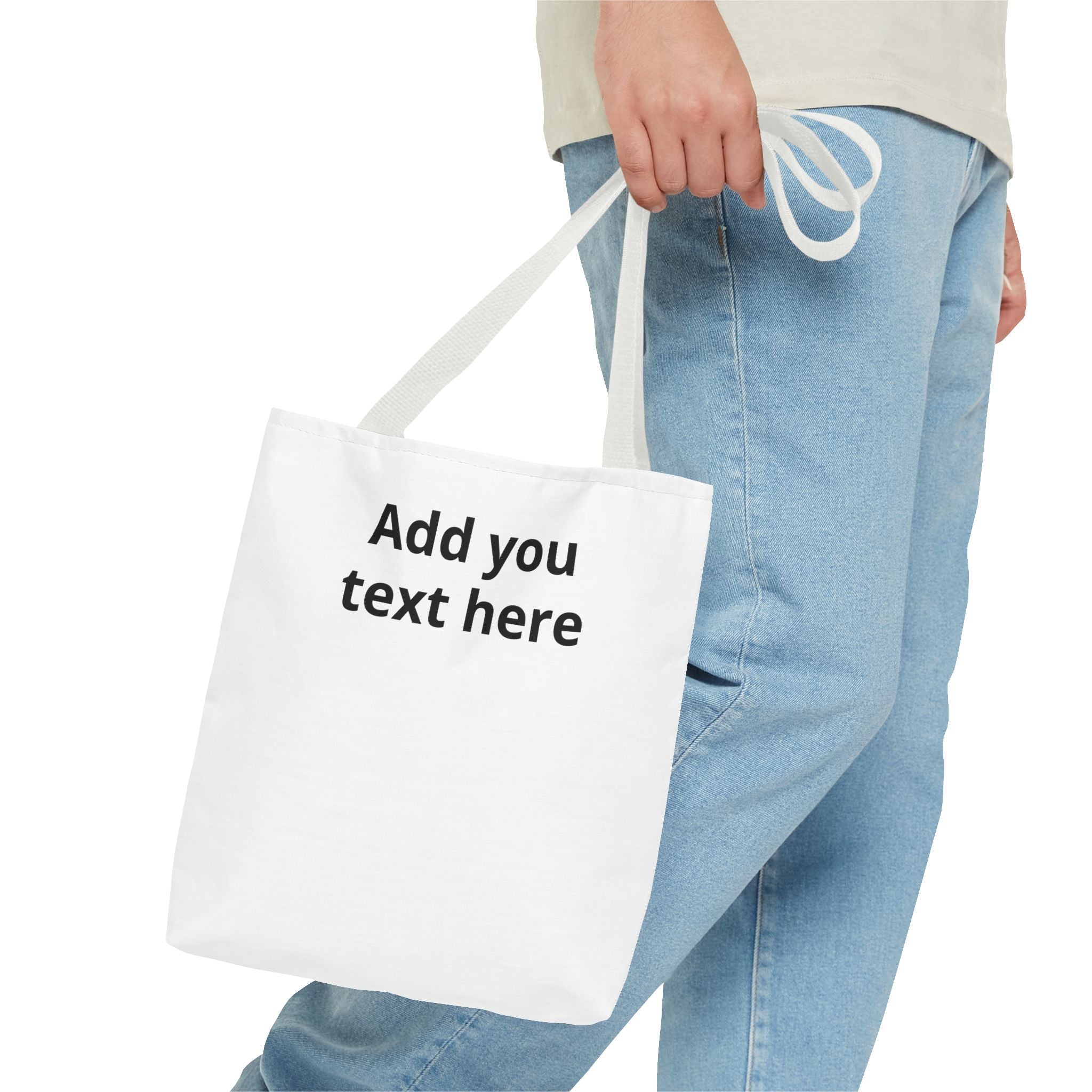 Personalized Tote Bag — Custom Text AOP Reusable Shopping Tote