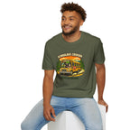 Schoolbus Cruiser T-Shirt — "Pugs On Board" Cute Dog Bus Graphic Tee