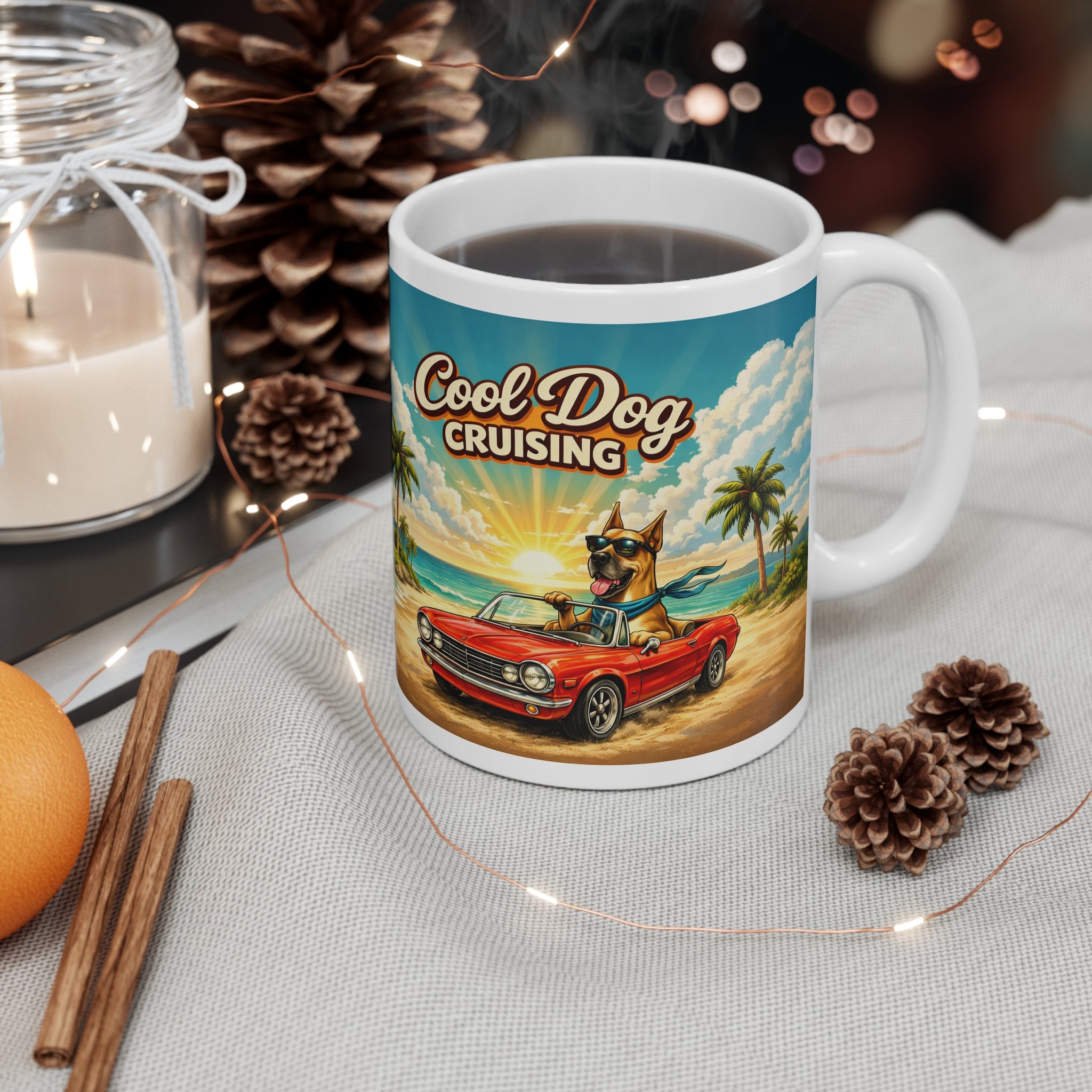 Mug — Cool Dog Cruising - Retro Dog Driving Club Limited Edition (11oz)