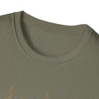 Camping Tent Tee — Minimal Lakeside Campfire Graphic T-Shirt