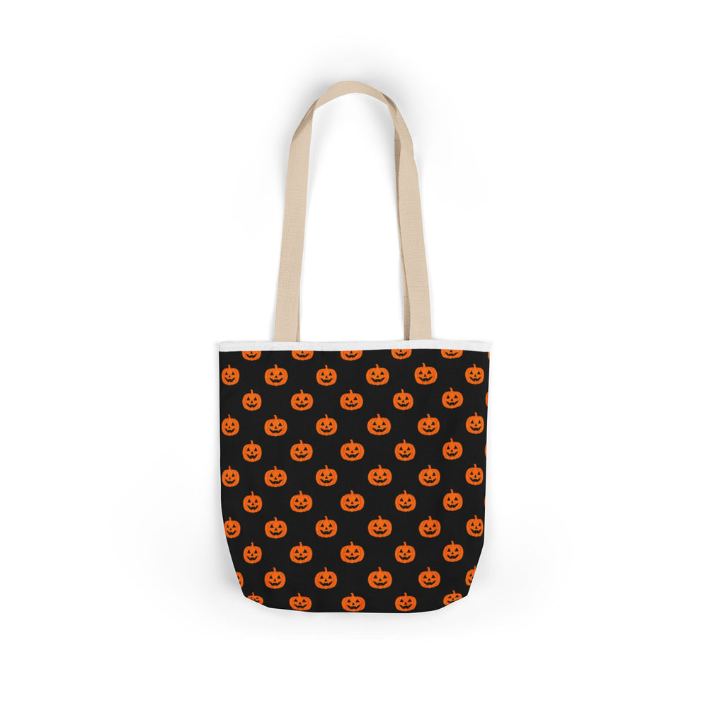 Halloween Pumpkin Black Pattern Canvas Tote Bag