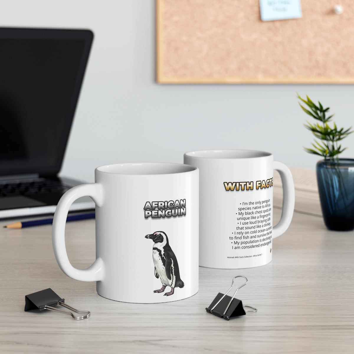 African Penguin Coffee Mug – 11oz Ceramic Mug for Animals With Facts Series 1 Gifts