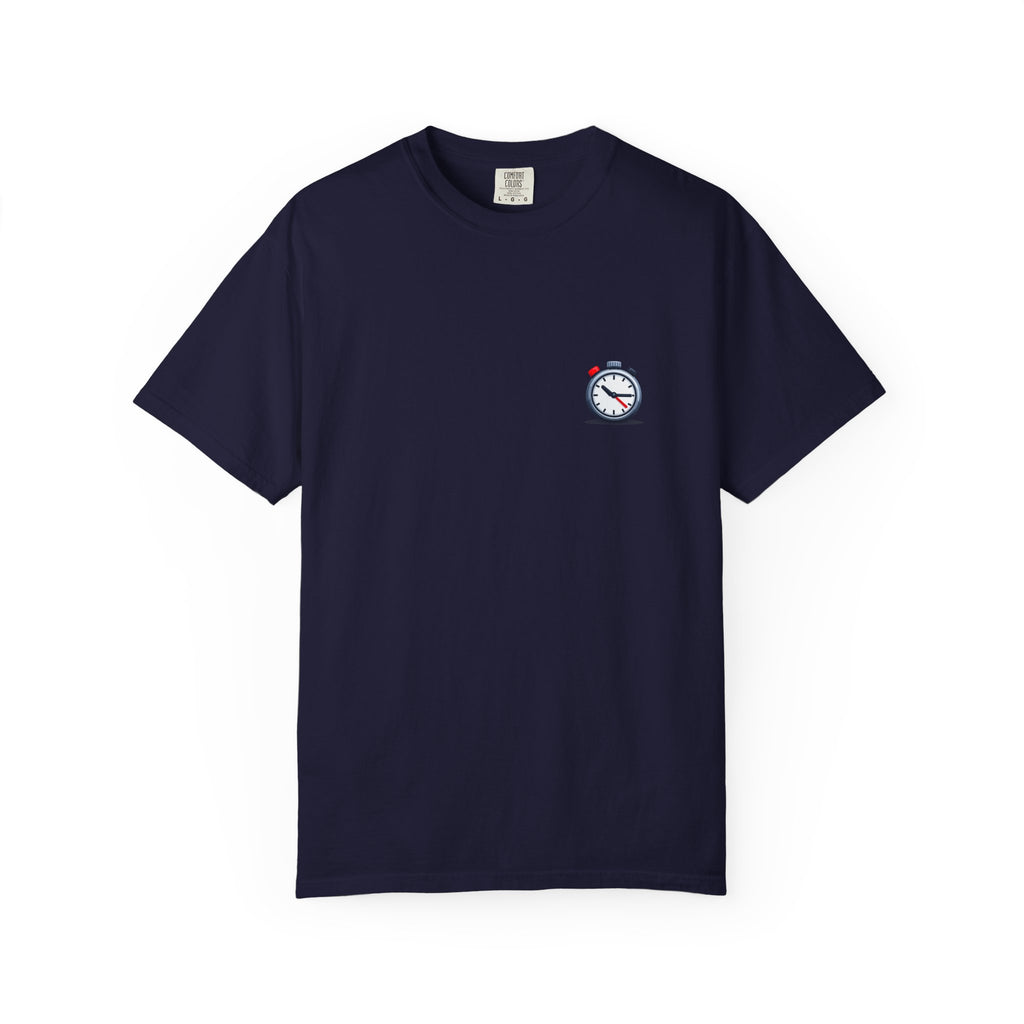 Pocket Alarm Clock Graphic Tee — Minimalist Timekeeper T-Shirt