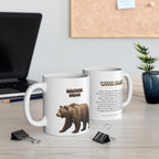 Brown Bear Coffee Mug – 11oz Ceramic Mug for Animals With Facts Series 3 Gifts