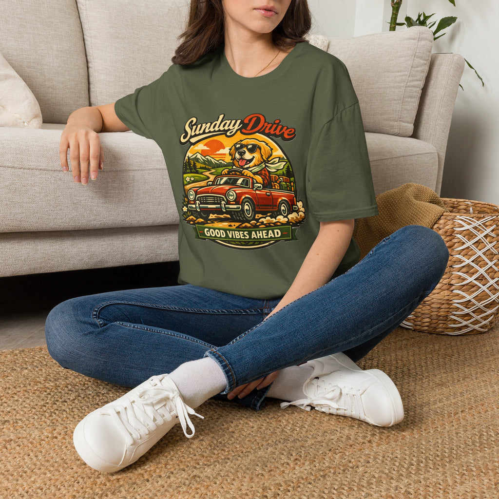 Sunday Drive Tee — Good Vibes Ahead Vintage Road Trip T-Shirt