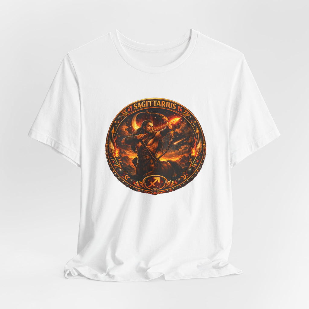 Sagittarius Zodiac Archer Tee — Fiery Astrological Sign Graphic T-Shirt