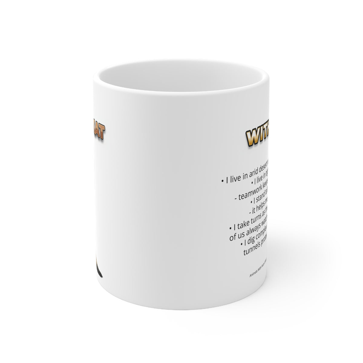 Meerkat Coffee Mug – 11oz Ceramic Mug for Animals With Facts Series 1 Gifts