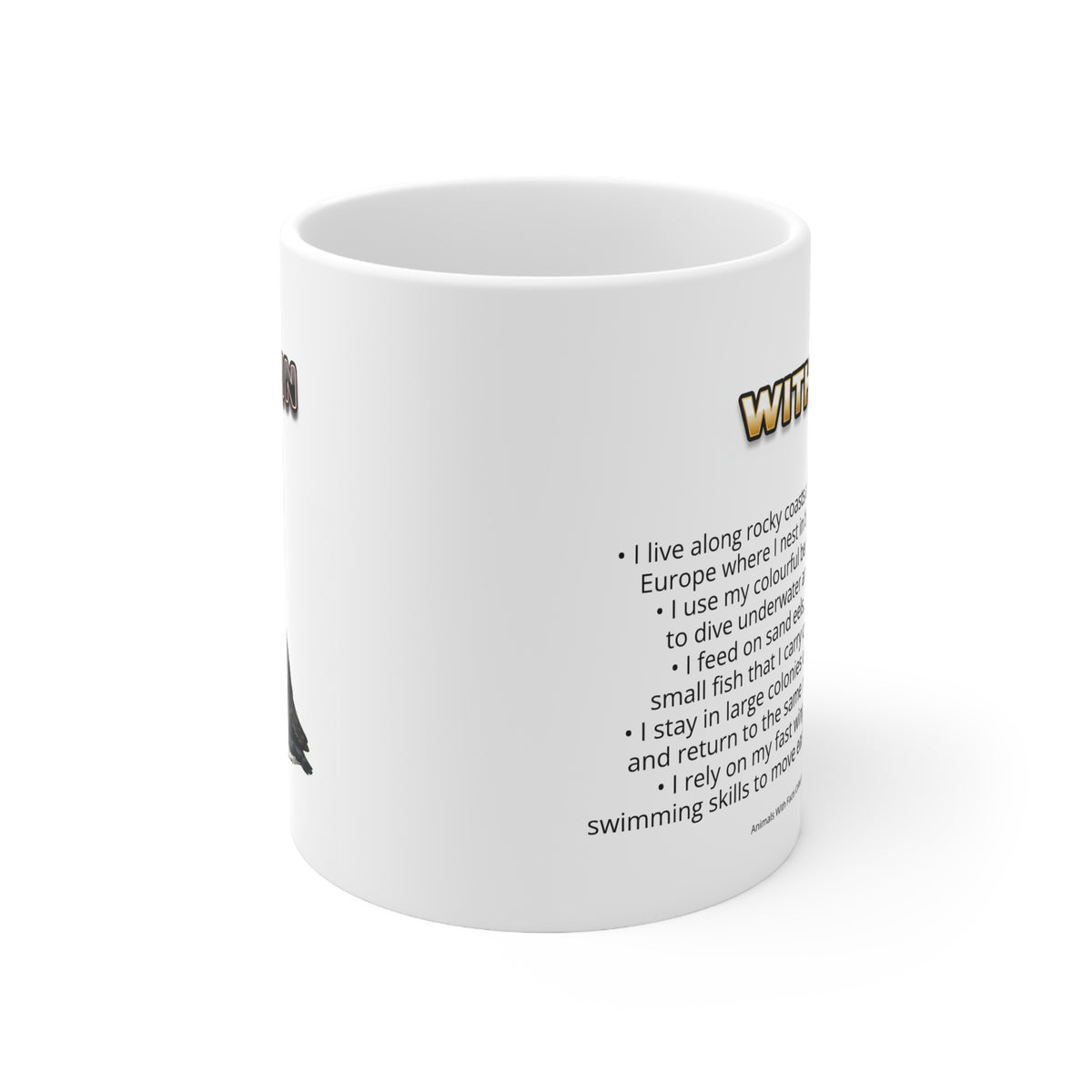 Puffin Coffee Mug – 11oz Ceramic Mug for Animals With Facts Series 3 Gifts